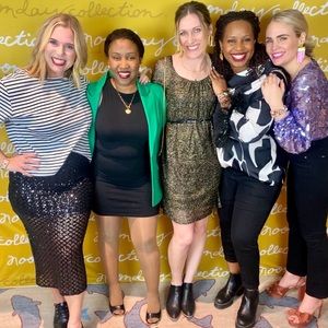 Metallic black & gold Nine West knee length dress